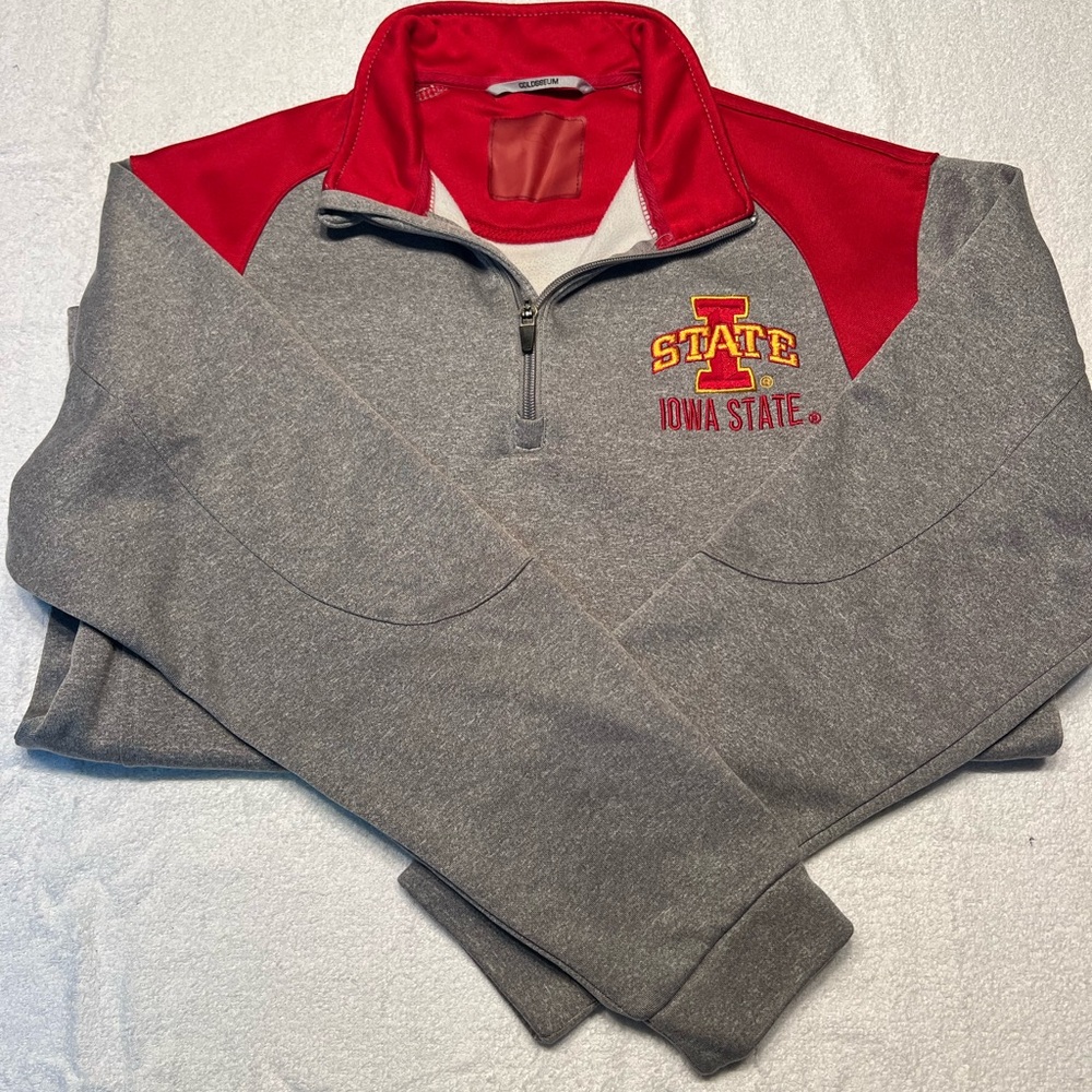 Iowa State Gray and Red Quarter-Zip Pullover